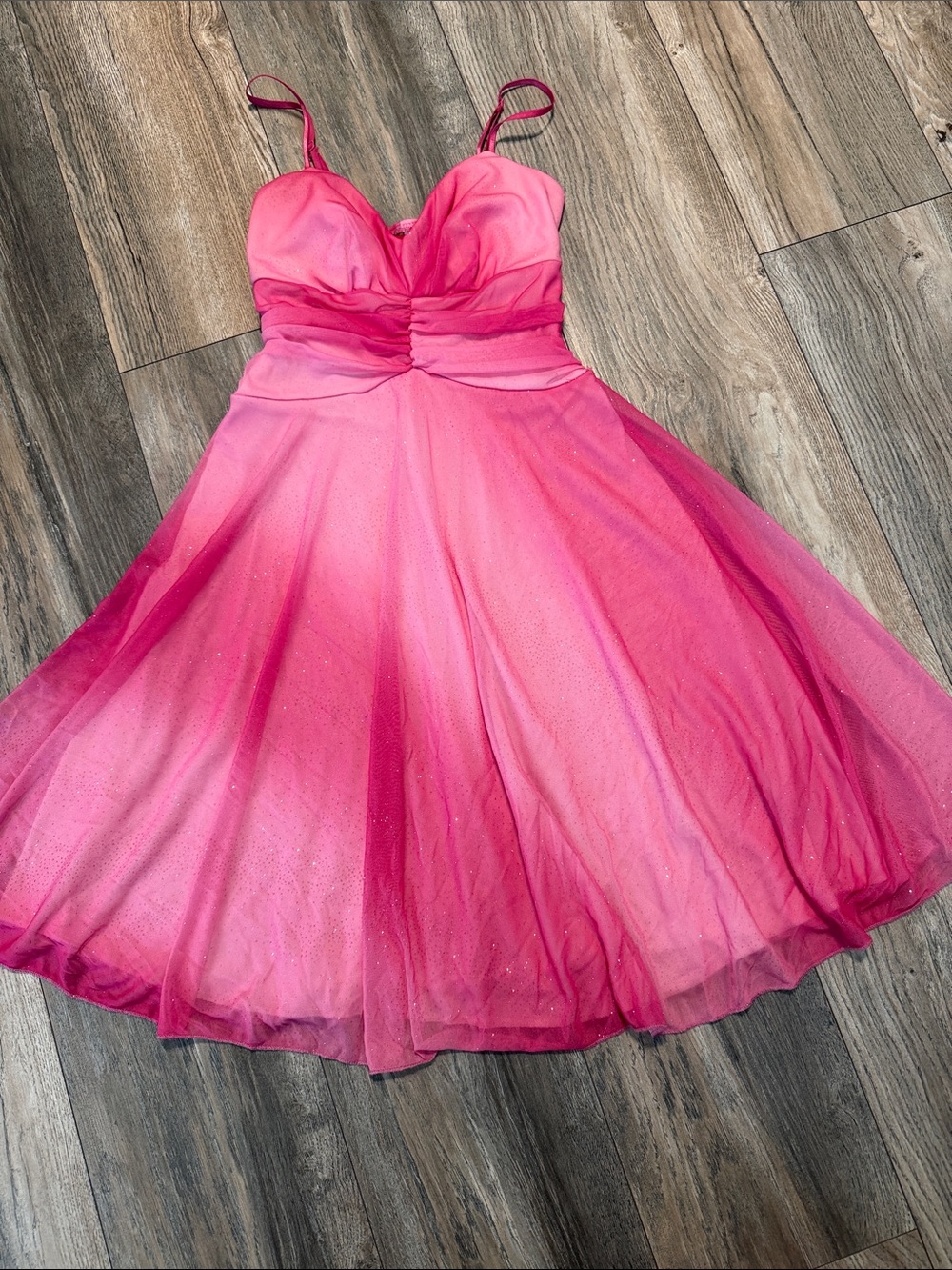 Ruby Rox Pink Sparkling Ombre Mini Dress